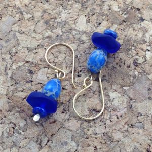 Blue Lace Drop Earrings